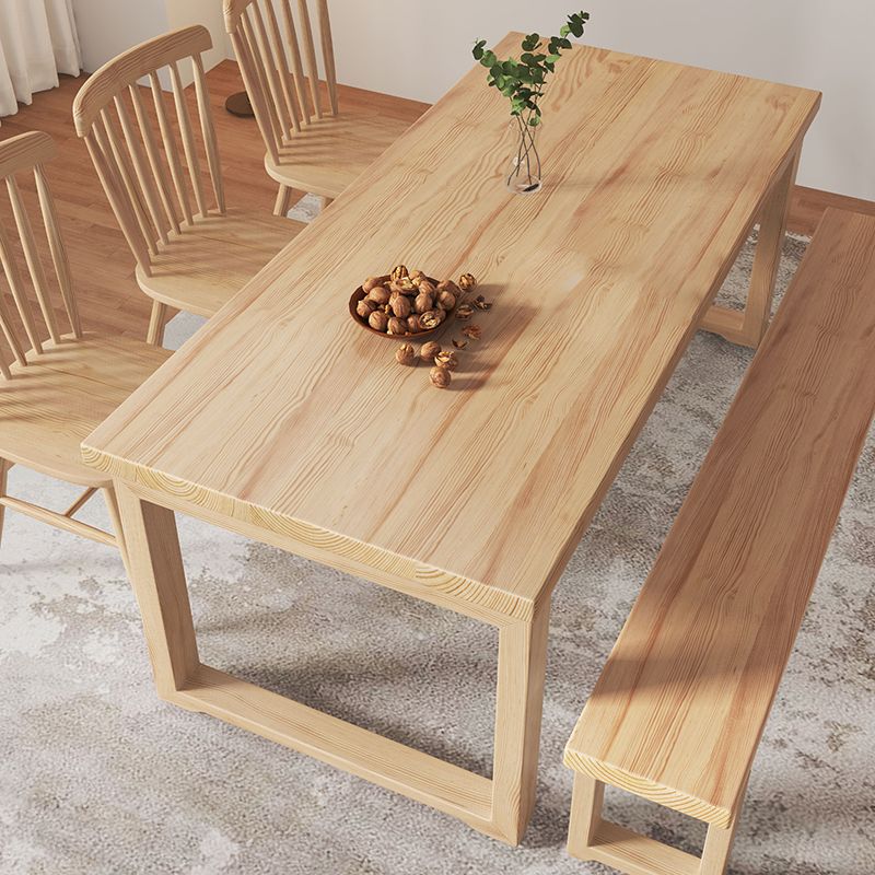 Simplicity Style Dinette Table Solid Wood Rectangle Dinner Table for Home