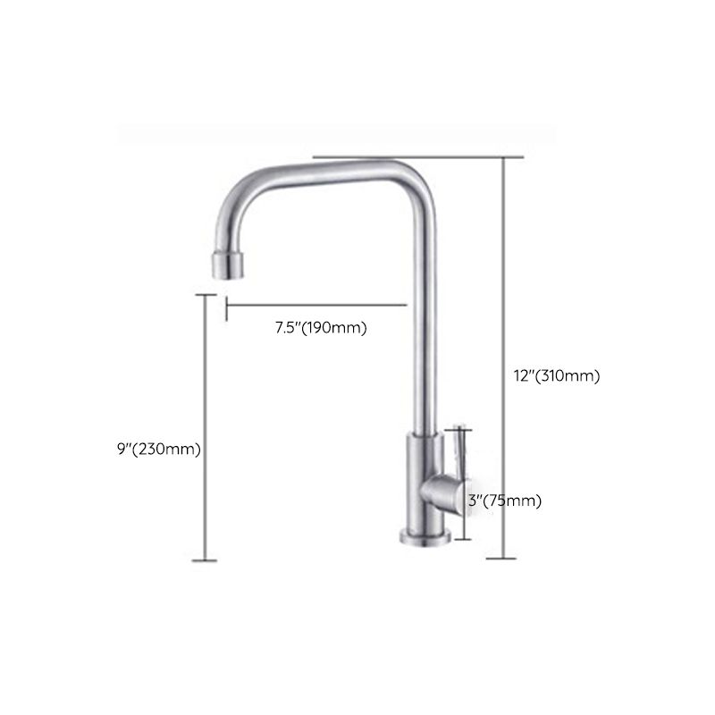 Contemporary Single Handle Faucet Standard Kitchen Faucet Pull down 1-Hold Water Filler