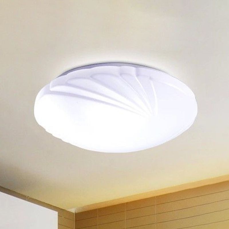 Plafonnier rond contemporain en acrylique pour chambre à coucher, luminaire LED encastré en blanc