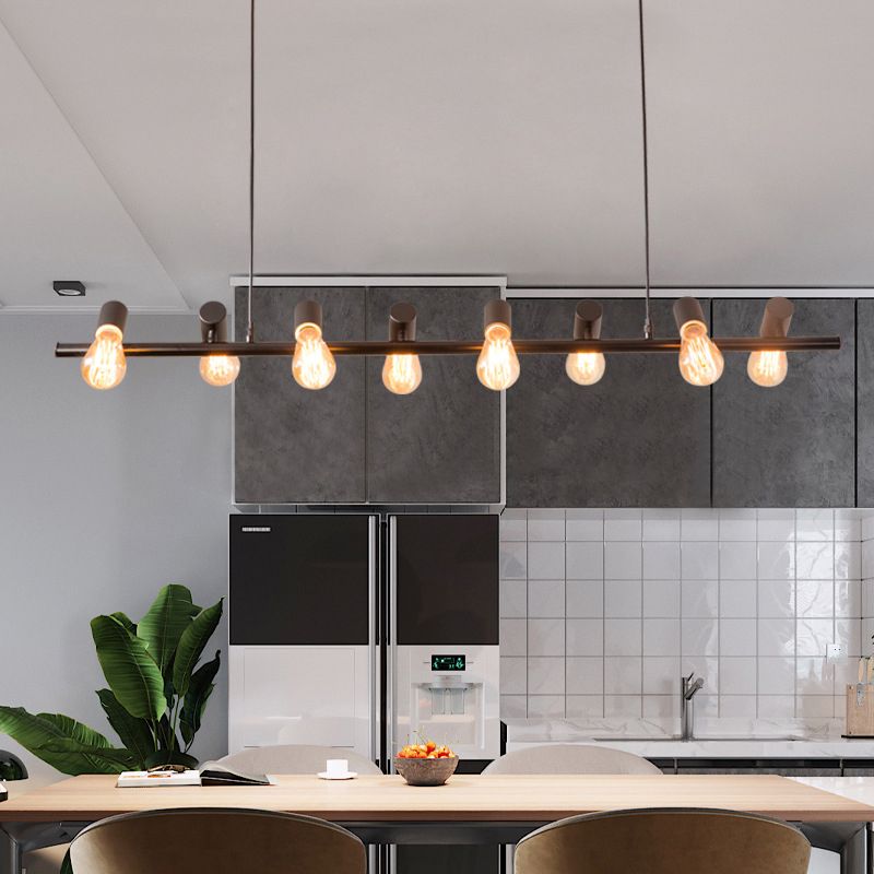 Industrial Hanging Lamp Black Kitchen Island Light with Metal