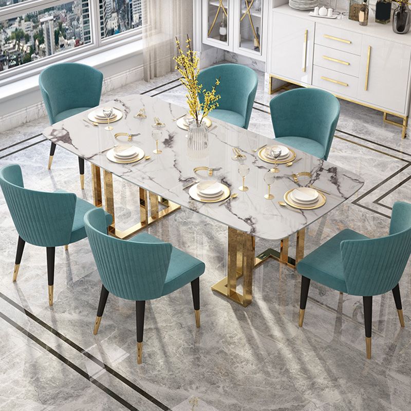 Parsons Glam Side Chair Velvet Wooden Base Dining Chair for Dining Room