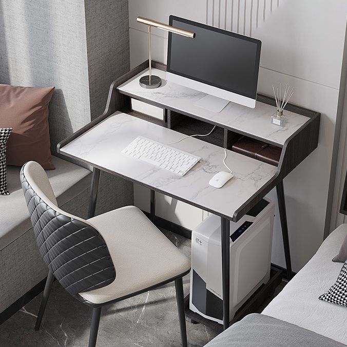 Industrial Style Stone Computer Desk Rectangular Office Desk