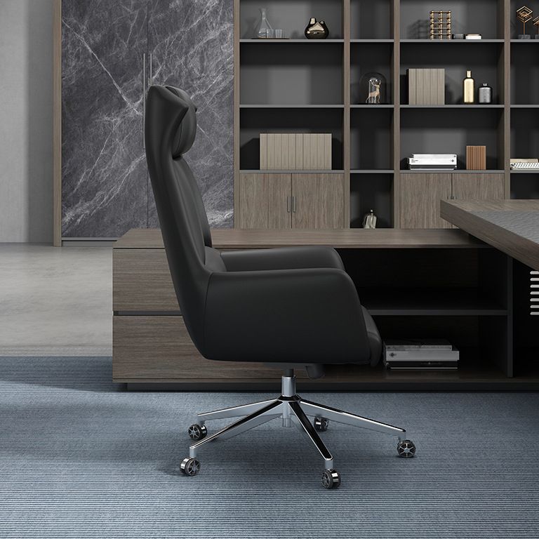 Executive Swivel Chair with Wheels Modern Task Chair with Chrome Frame