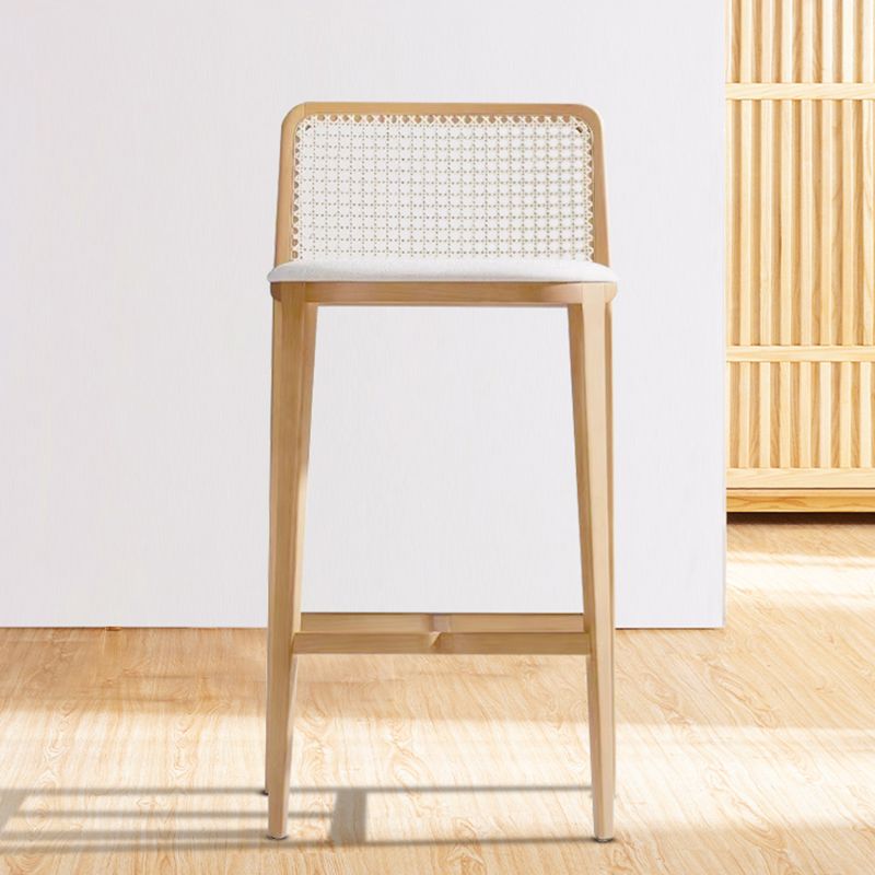 Solid Wood Counter Height Stools with Footrest for Living Room