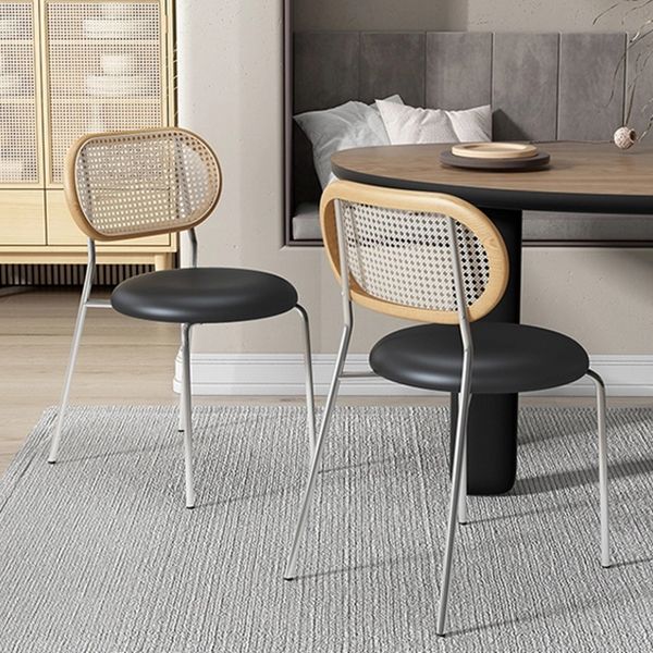 Contemporary Dining Chair Armless Chair with Metal Legs for Home