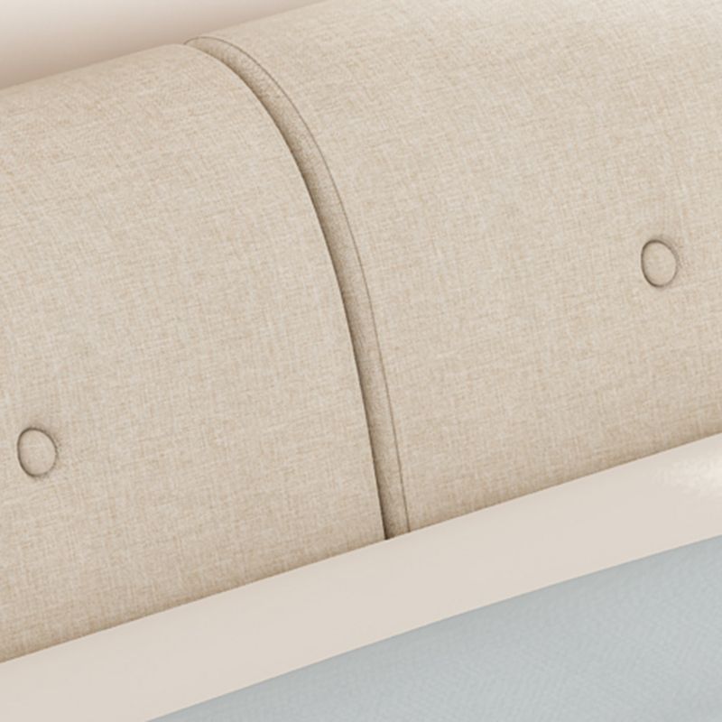 Contemporary Wooden Standard Bed, Upholstered Headboard Bed Frame