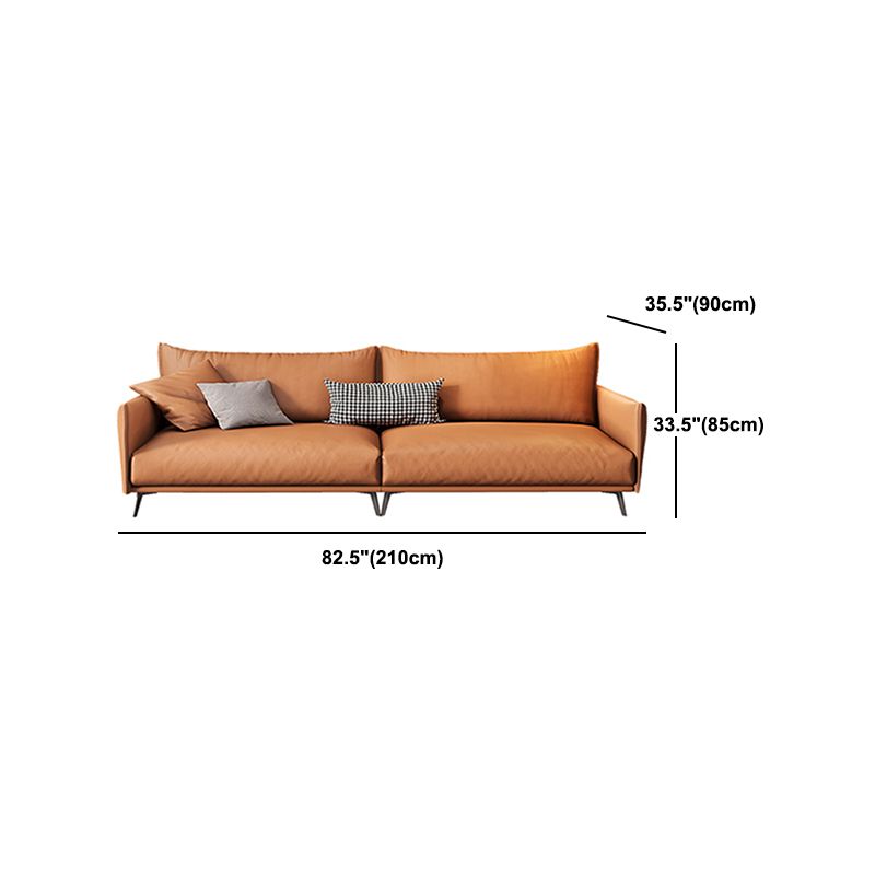 Contemporary Tuxedo Arm Sofa Standard Sofa with 2 Pillows for Living Room