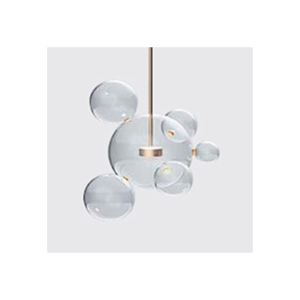 Luce a sospensione in vetro trasparente Modernista 1/4/6 Luci LED LAMPAGGIO A RAGGIO DI APPLICA