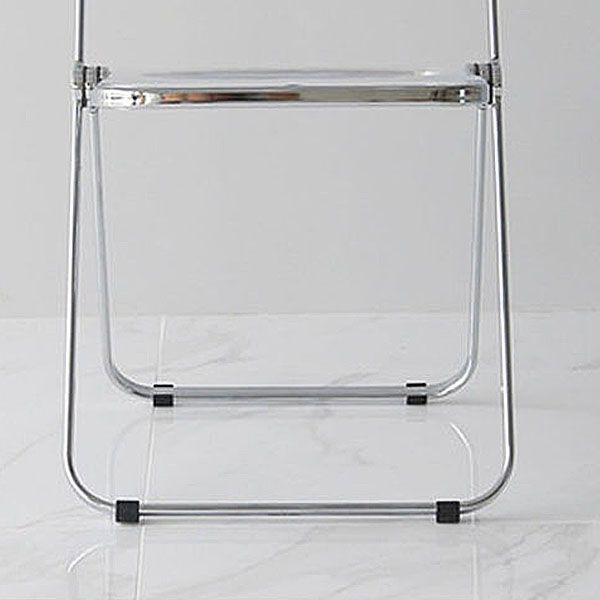 Industrial Style Plastic Dining Armless Chair Open Back Dining Side Chair