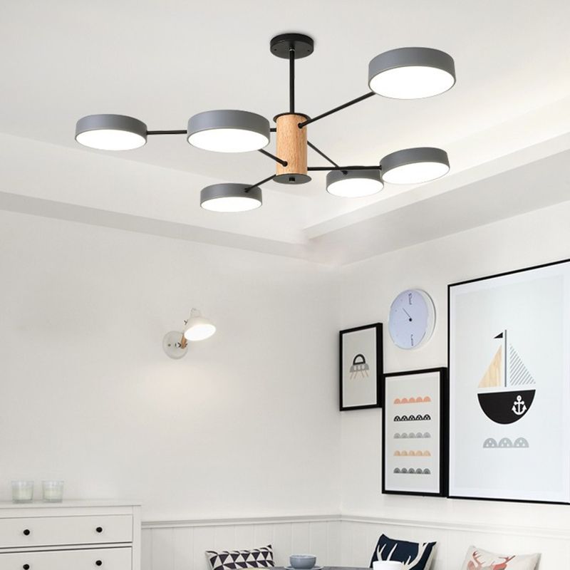 Moderne stijl cilinder kroonluchter verlichtingsarmaturen multi -lights metalen hangende lampen