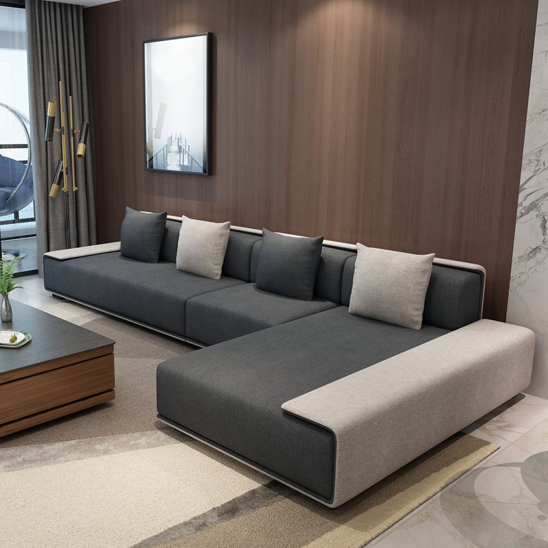 146.46"L x 70.87"W x 29.53"H Contemporary Fabric Square Arm Sectionals