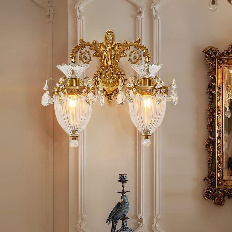 Cone Shape Metal Wall Lighting Modern Style Multi Lights Wall Mounted Light in Gold