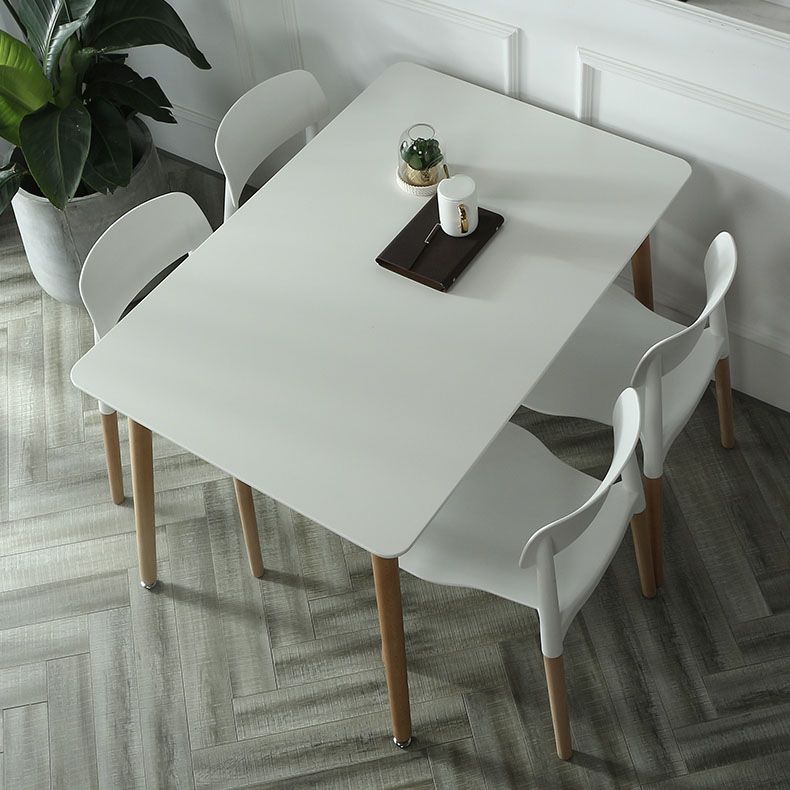 Plastic Dining Chairs Contemporary Open Back Dining Side Furniture in Matte Finish