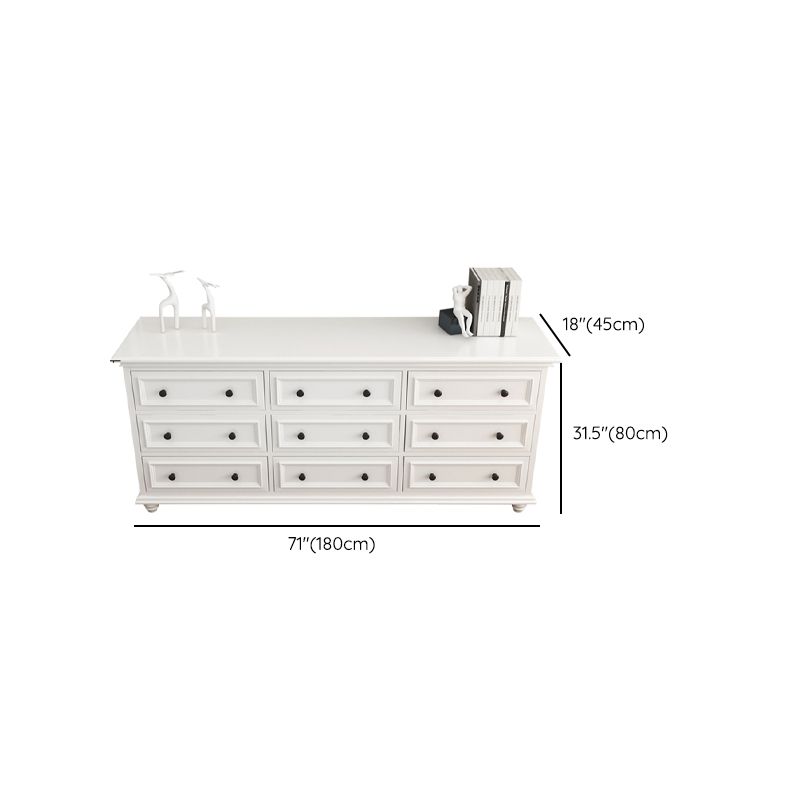 Contemporary Horizontal Double Dresser Birch Wood Storage Dresser for Room