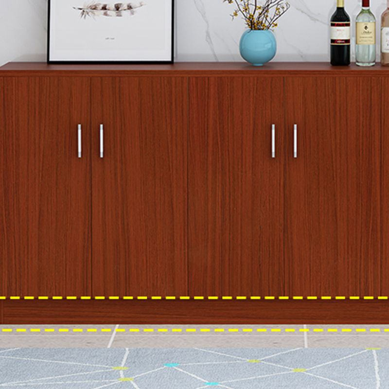Contemporary Style Sideboard Brown Engineered Wood Server with Adjustable Shelves