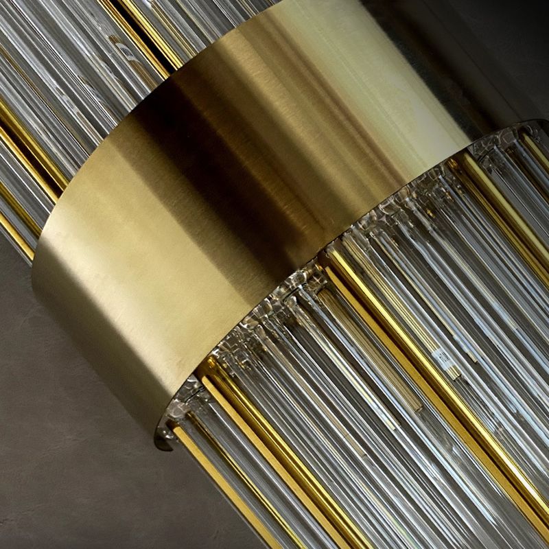 Hexagon Wall Mounted Light Fixture Modern Style Crystal 2-Lights Wall Lighting in Gold