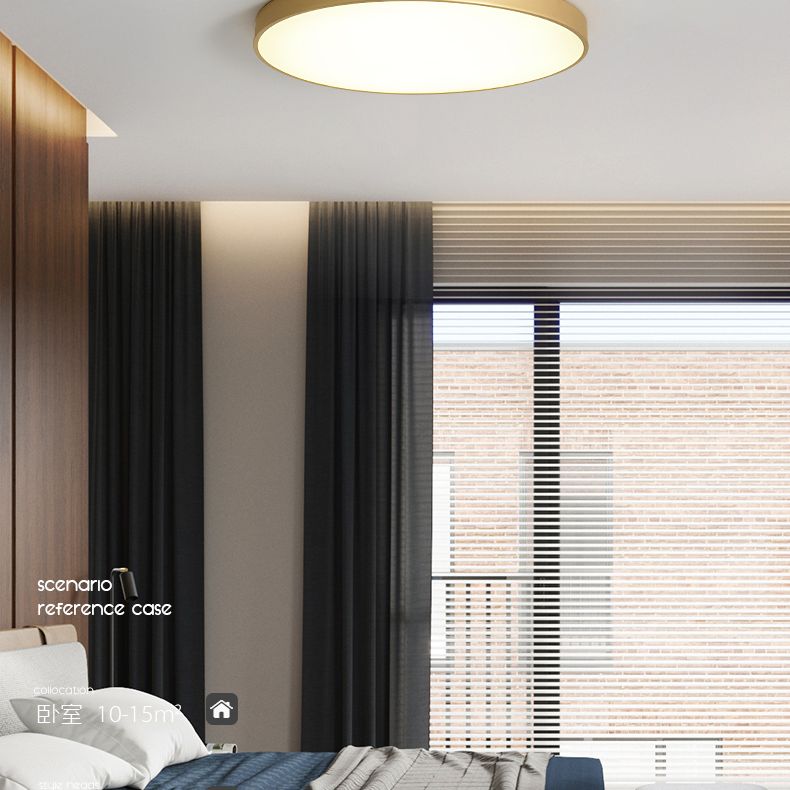 Simplicity Round Shape LED Ceiling Lamp Modern Bedroom Corridor Lighting Fixture Light with Gold Baking Paint Bezel