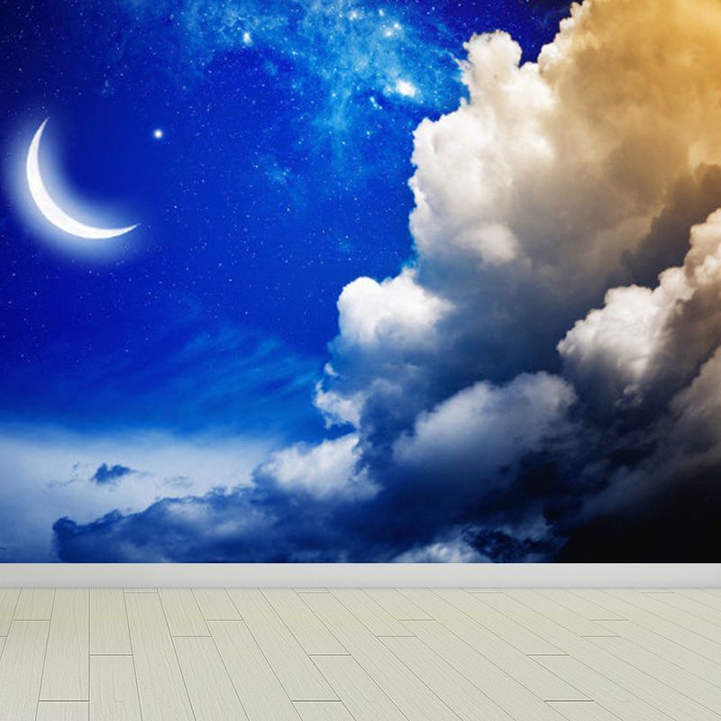 Moderne stijl maan muurschildering sticker lichte kleur waterdicht muur decor voor eetkamer