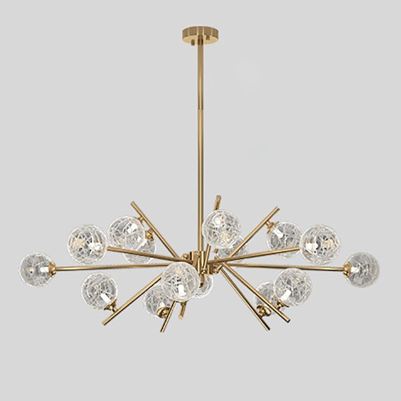 Contemporary Glass Chandelier Light Fixtures Restaurant Multi Head Hanging Chandelier