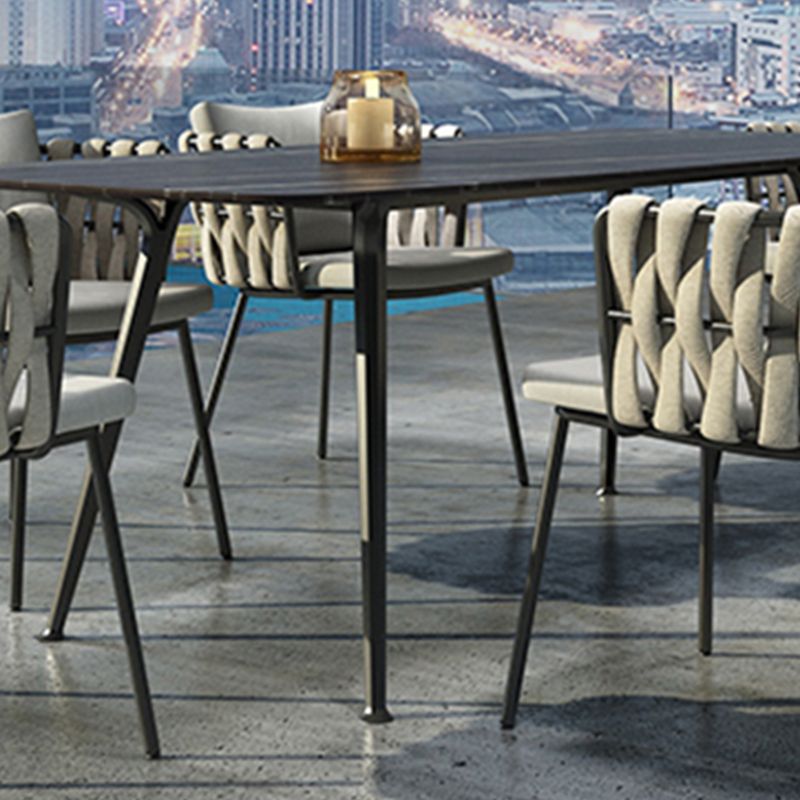 Dining Table Farmhouse Table with Metal Frame for Living Room