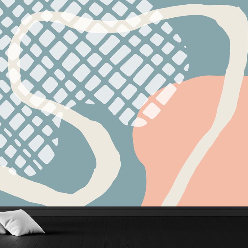 Bright Abstract Mural Wallpaper Contemporary Style Non-Woven Material Wall Covering