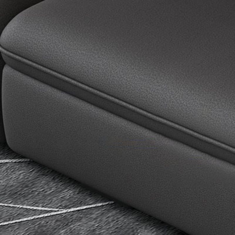 Modern Stain Resistant Faux Leather Pillow Top Arm Sofa with Bolster Pillows