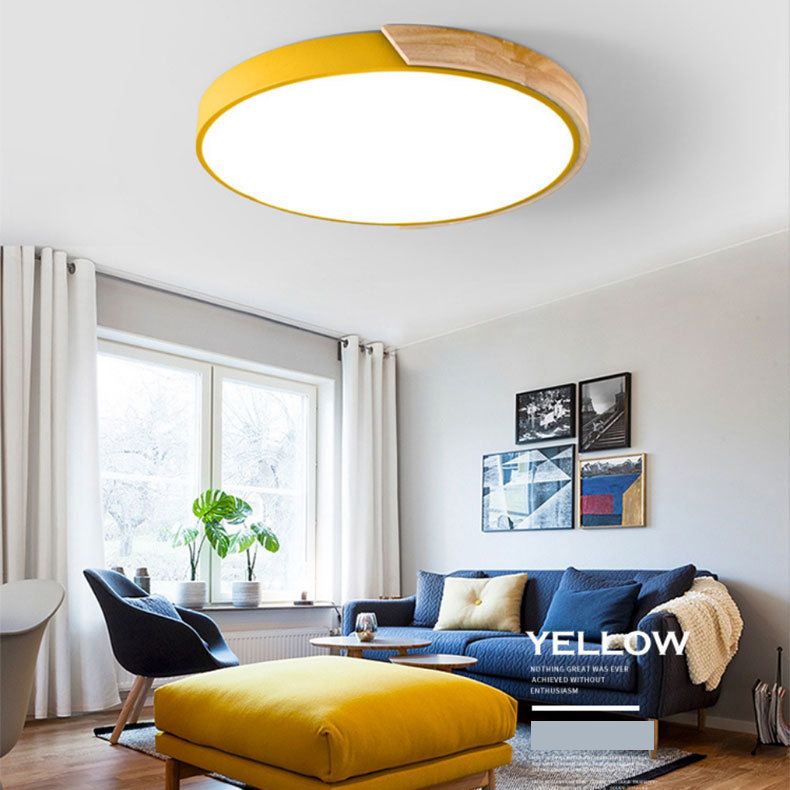 Multicolor Metal Flush Mount Ceiling Light with Acrylic Shade for kids Room