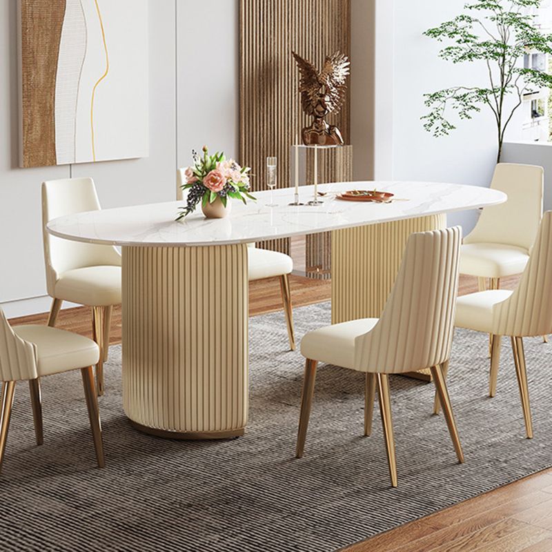 Dining Room Dinner Kitchen Table Simple Pedestal Stone Dining Table