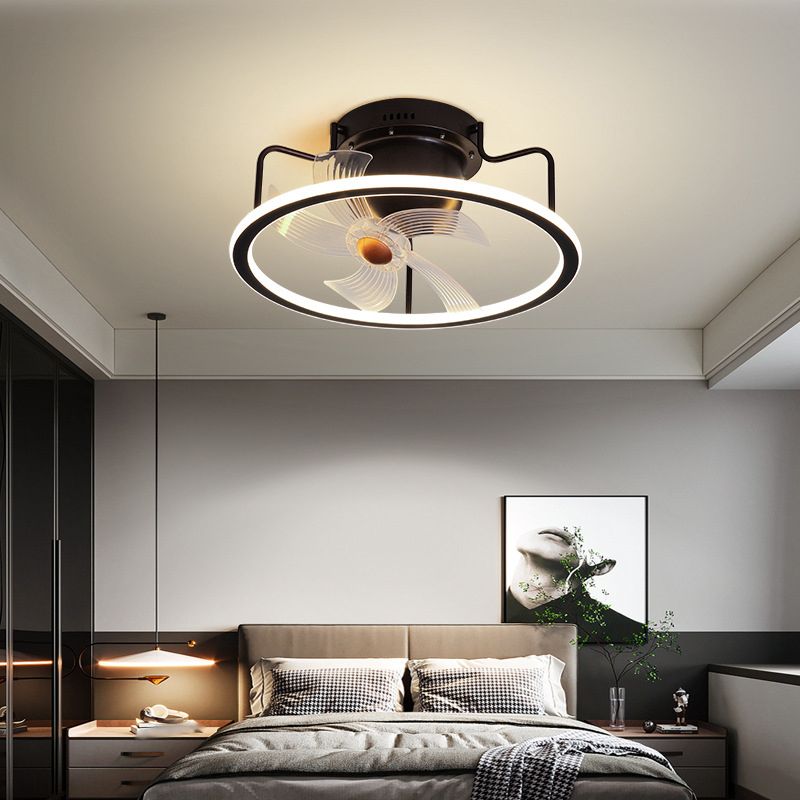 Modern Style Ceiling Fan Lighting Metal 1 Light Ceiling Fan Lamp for Bedroom