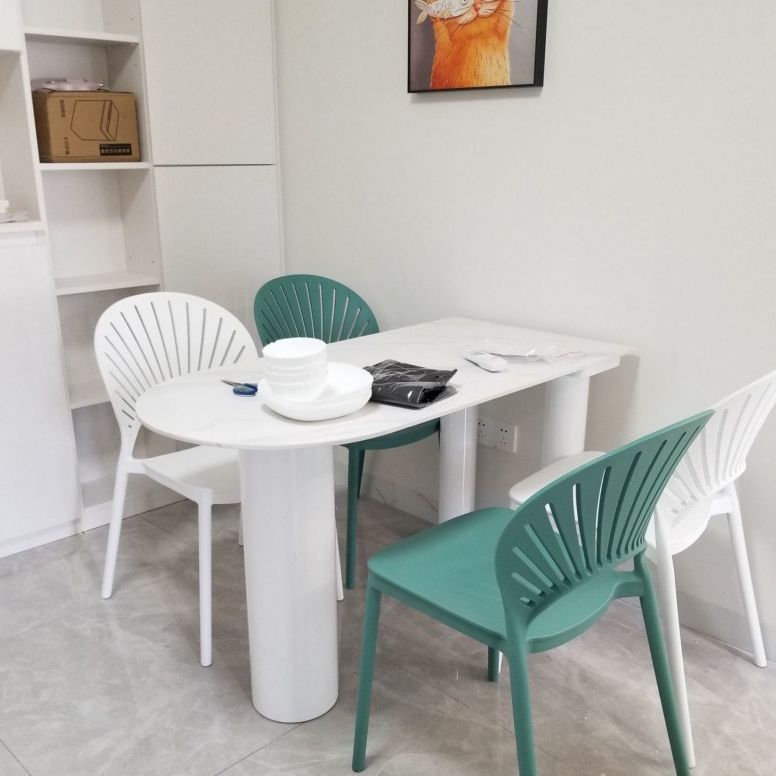 White Dining Table Contemporary Style Dinette Table for Home Kitchen