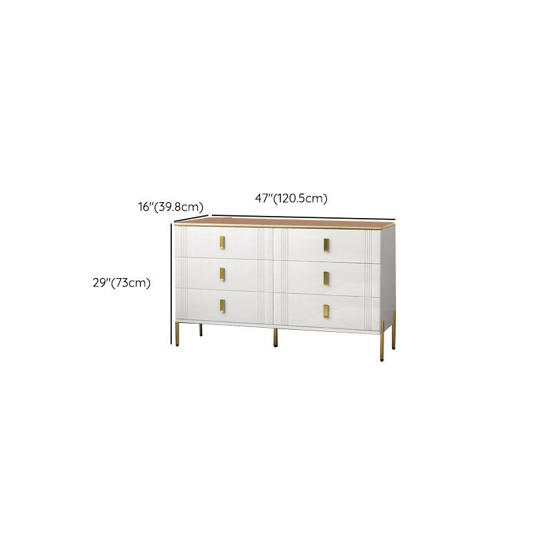 Glam Stone Storage Chest White 16" Wide Bedroom Chest with Drawers