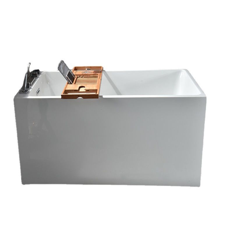 Acrylic Soaking Bathtub Antique Finish Rectangular Bathtub (Shelf not Included)