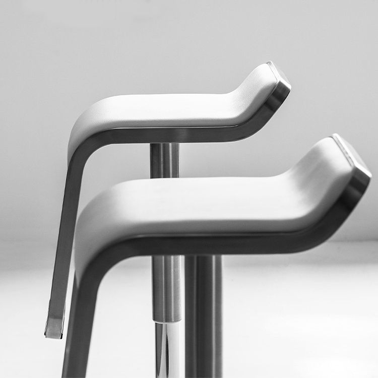 Industrial Leather Bar Stool Adjustable Backrest Counter Stool for Living Room