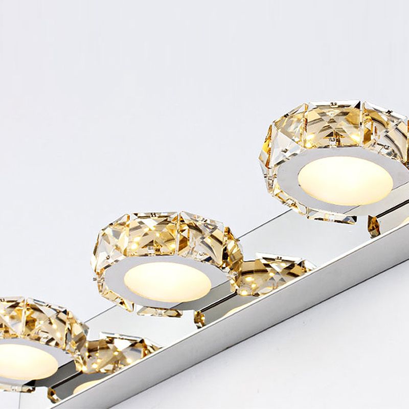 Modern Crystal Makeup Mirror Light Stainless Steel LED Mirror Lamp Fixture for Bathroom