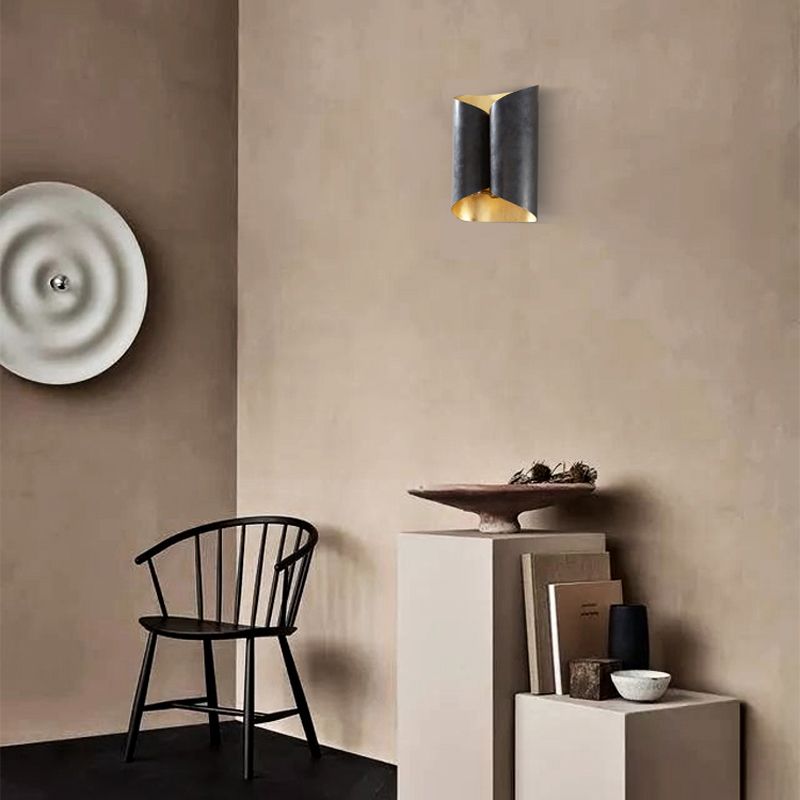 Modern Style Geometry Shape Wall Sconce Metal 2 Lights Sconces for Bedroom