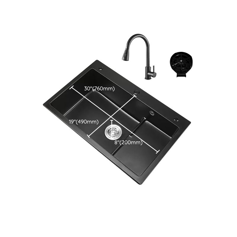 Modern Kitchen Sink White Pull-out Faucet Rectangular Anti-spill Kitchen Sink