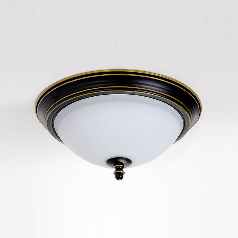 Glass Flush Mount Ceiling Fixture Bowl Shape Traditional Flush Mount Ceiling Lamp