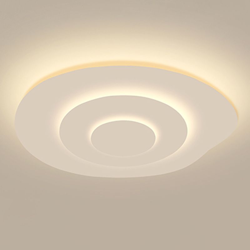 Plafonnier LED circulaire blanc en fer laqué de simplicité moderne avec abat-jour en acrylique