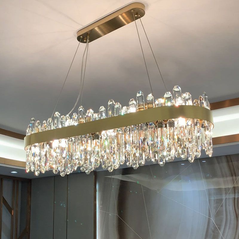 Post Modern in stile Crystal Island Light Gold Simplicity Hanging Light per sala da pranzo