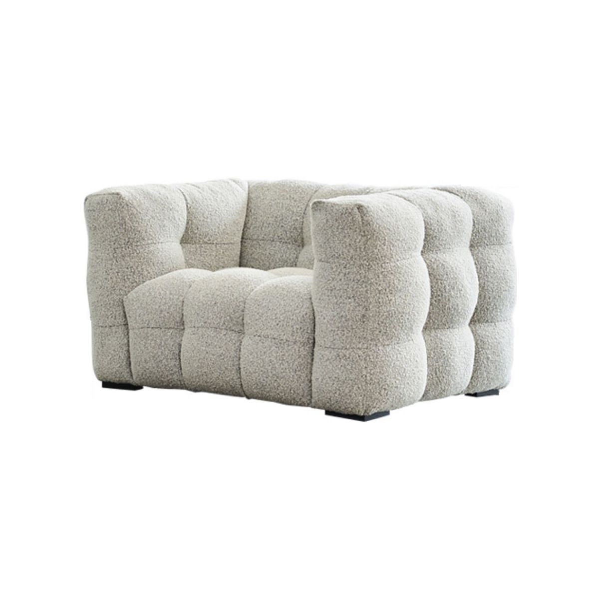 Contemporary Square Arm Tufted Tight Back Sofa Couch for Living Room