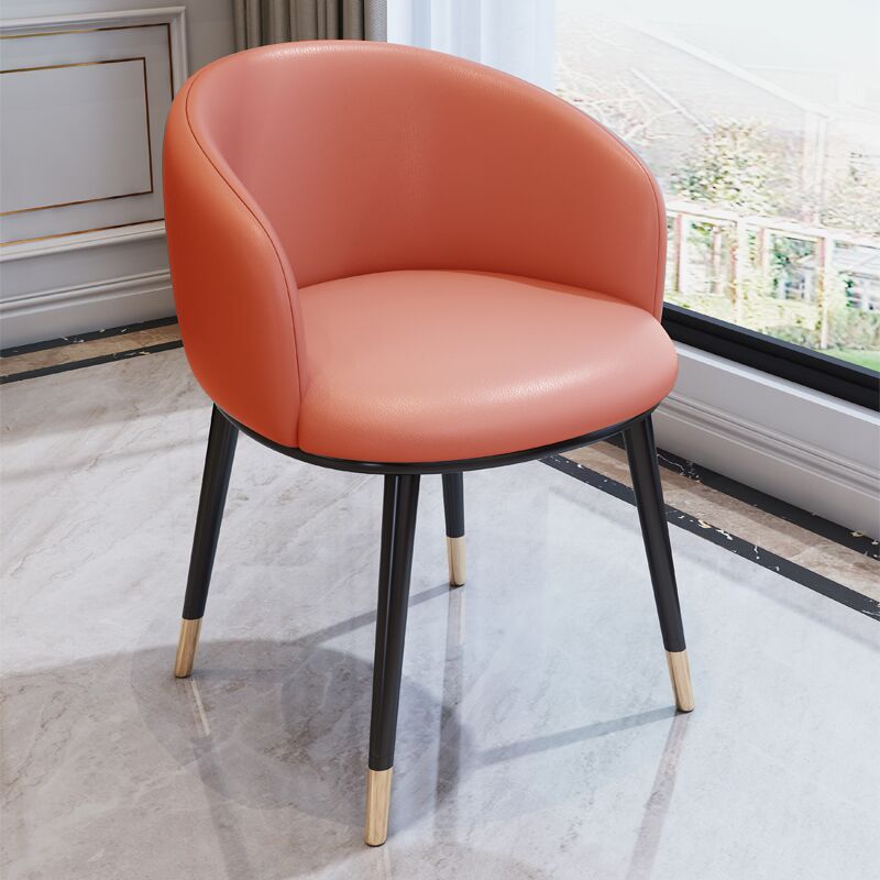 Modern Armless Task Chair Faux Leather Low Back Home Office Chair