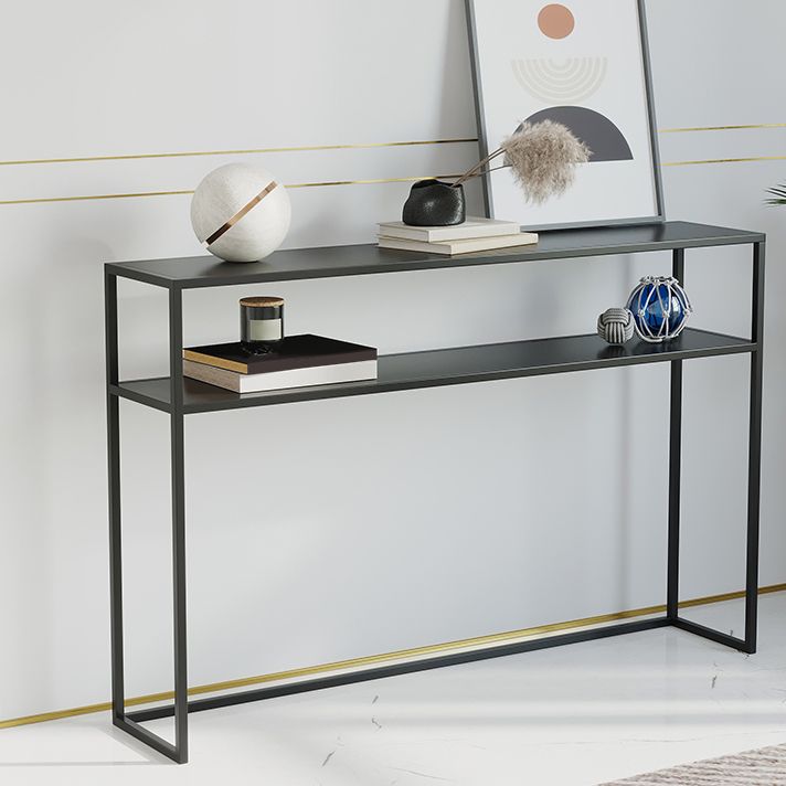 Modern Console Accent Table Antique Finish Console Sofa Table in Metal