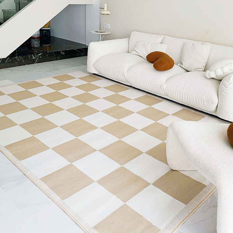 Dark Gray Modern Rug Polyester Pattern Area Rug Stain Resistant Rug for Living Room