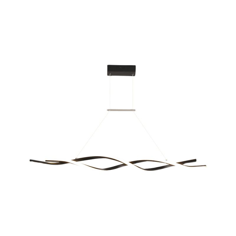 Lustre de l'île Curve Modern Island 2 têtes Restruction LED Pending Lighting