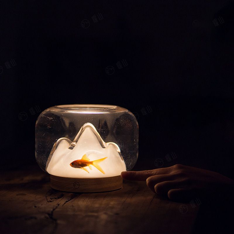 Lampe de table de tambour de simplicité ultra-moderne lampe de chevet en verre transparent pour chambre à coucher