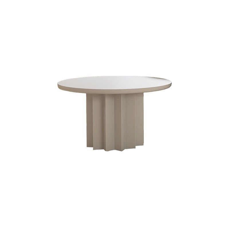 Contemporary Cocktail Table Pedestal Solid Wood Round Single Coffee Table