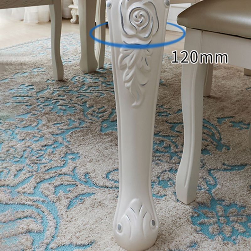 Glam Kitchen Table with Faux Marble Top Solid Wood Legs for Home