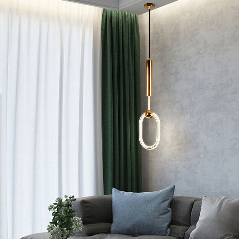 Zeitgenössische Metallhängnisbeleuchtung 1 Leuchtanhänger Beleuchtung in Gold