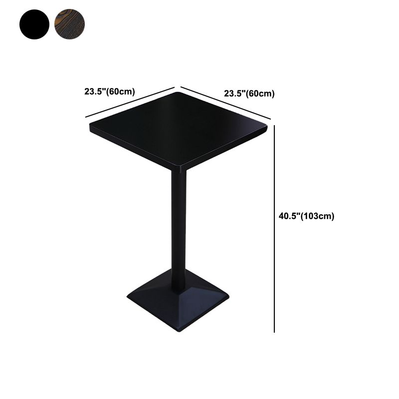 Industrial Wood Top Bistro Table Matte Finish Bar Table for Small Places