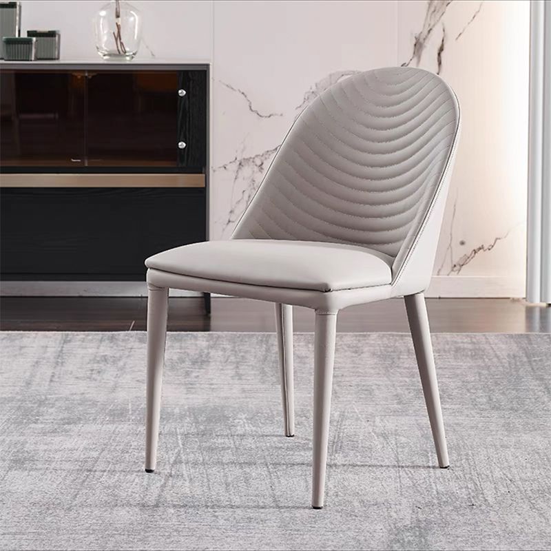 Modern Armless Dining Chairs Upholstered Low Back Side Chair